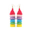 Bohemian Rainbow Tassel Drop Earrings - Vintage Long Handmade Statement Jewelry