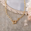 Simple Geometric Alloy Pendant Necklace with Vintage Irregular Circle Design