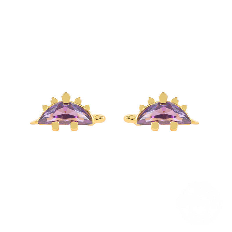 18K Gold Dinosaur and Tropical Animal Stud Earrings