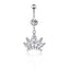 Retro Butterfly Crown Zircon Inlay Stainless Steel Belly Ring