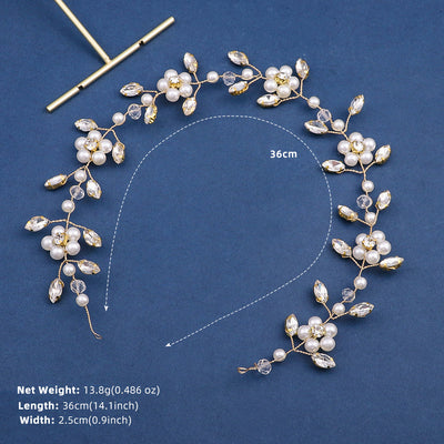 Elegant Rhinestone Pearl Bridal Hair Accessory