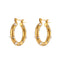 Geometric Pearl Zircon 18K Gold Plated Stainless Steel Hoop Earrings