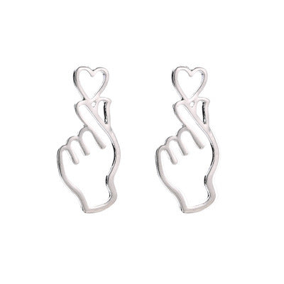 Fashion Hollowed Out Heart Stud Earrings NHDP150514
