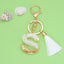 Fashion Letter Tassel Alloy Epoxy Crystal Keychain Pendant