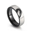 Romantic Heart Shaped Titanium Steel Inlay Rhinestone Couple Rings