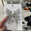 Elegant Pearl Rhinestone Butterfly Hair Claw Clip