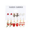 6 Pairs Ethnic Style Cartoon Character Christmas Tree Enamel Alloy Earrings