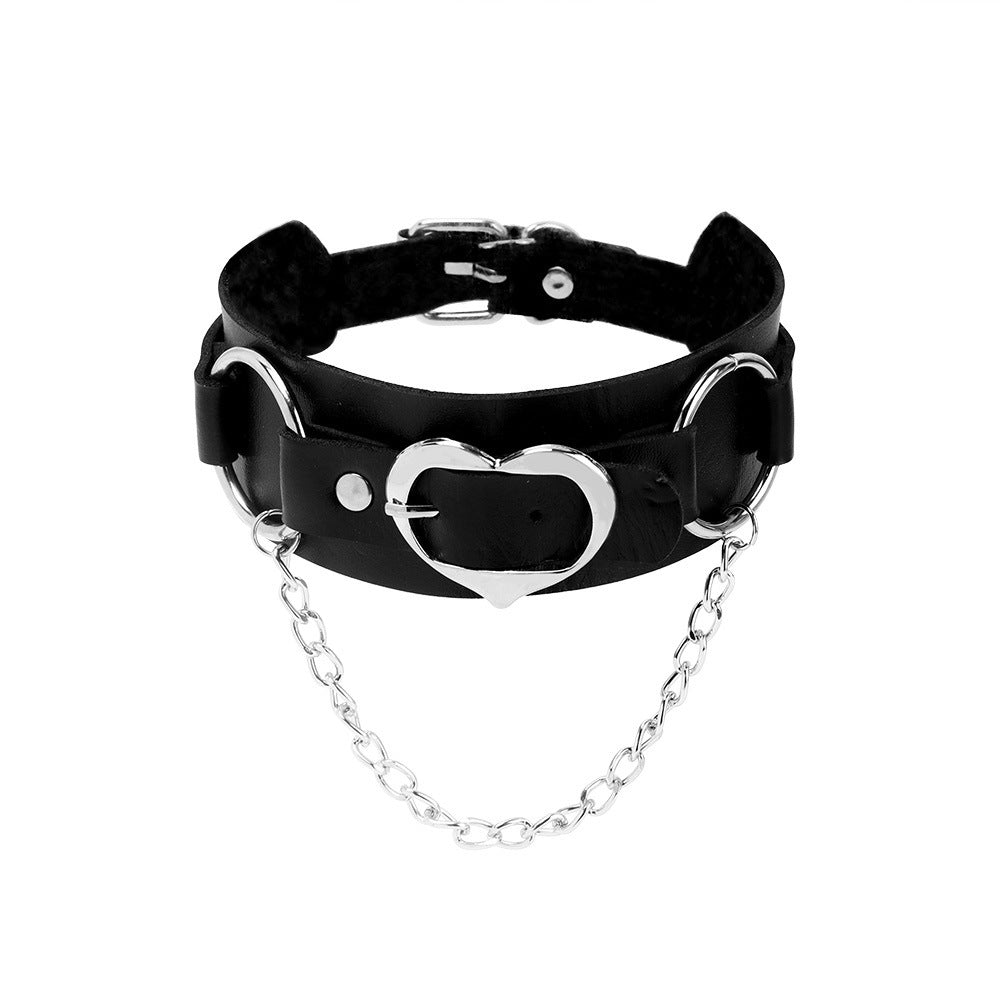 Fashion Geometric PU Leather Gothic Choker Necklace for Women