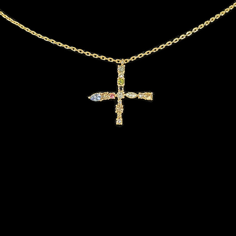 Simple Style 18k Gold Zircon Letter Pendant Necklace