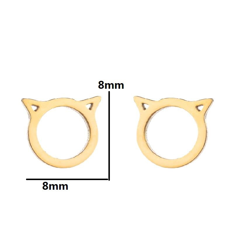 Fashion Rabbit Bat Bird Stainless Steel Plating Ear Studs 1 Pair