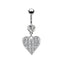 Fashion Angel Wing Heart Zircon Stainless Steel Belly Ring