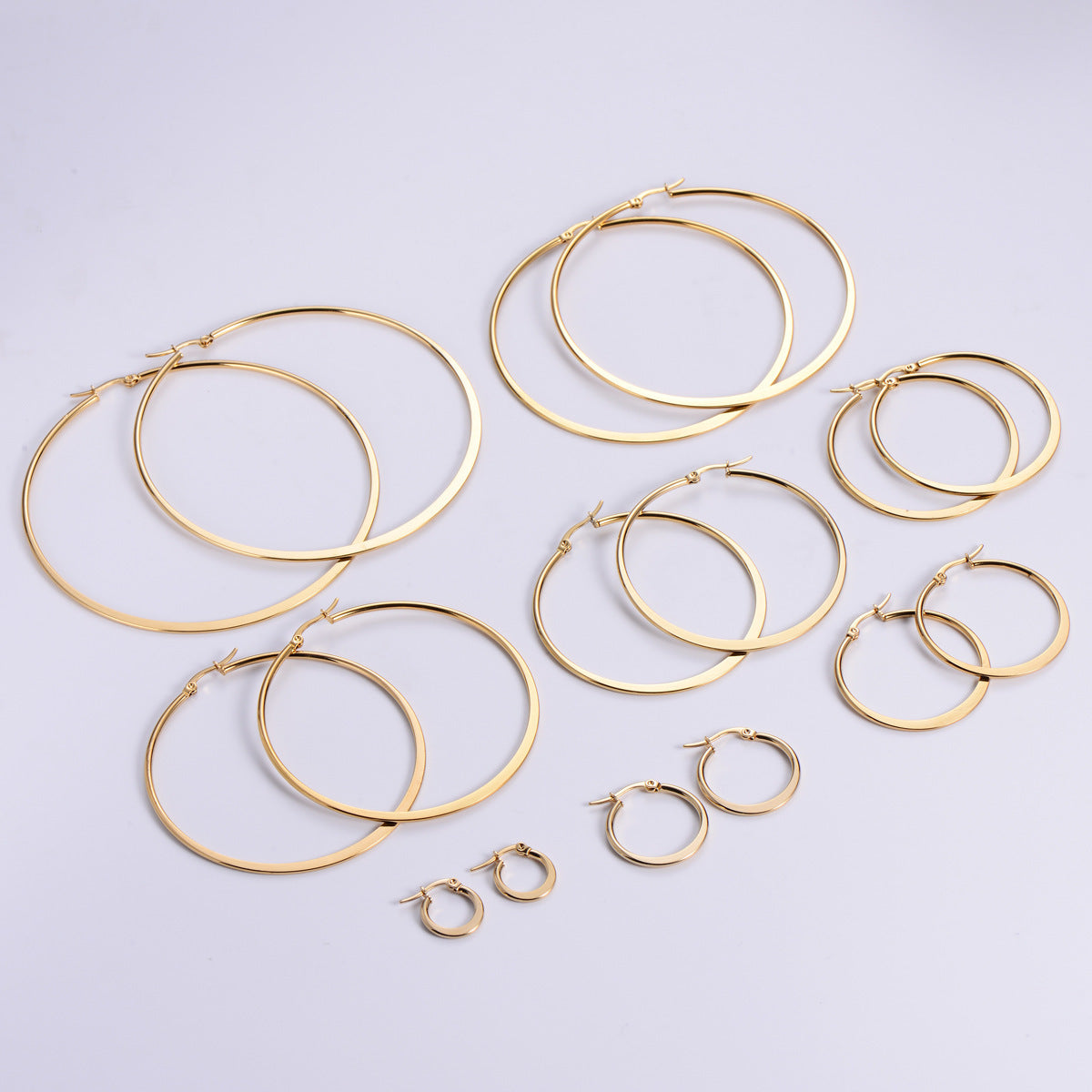 Simple Style Stainless Steel Hoop Earrings for Women