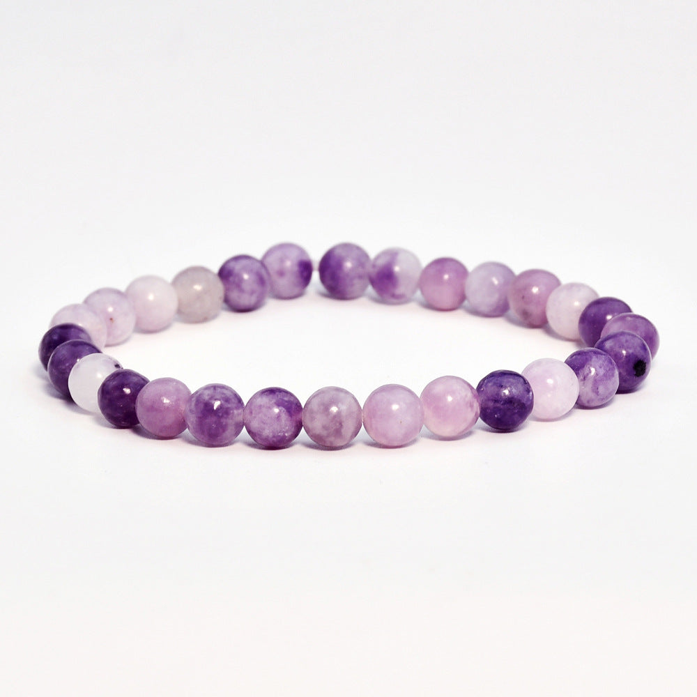 Retro Ethnic Geometric Natural Stone Amethyst Beaded Stretch Bracelet