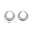 Hollow Crescent Titanium Steel & 925 Sterling Silver Teardrop Oval Earrings