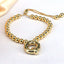 Copper Gold Plated Adjustable Initial Letter Beaded Bracelet for Women