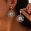 Retro Geometric Alloy Sunflower Stud Earrings for Women