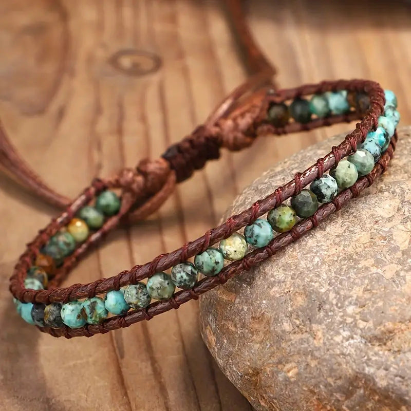 Casual Unisex African Turquoise Geometric Rope Bracelet