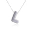 Elegant Zircon Letter Pendant Necklace - 304 Stainless Steel with Copper Plating