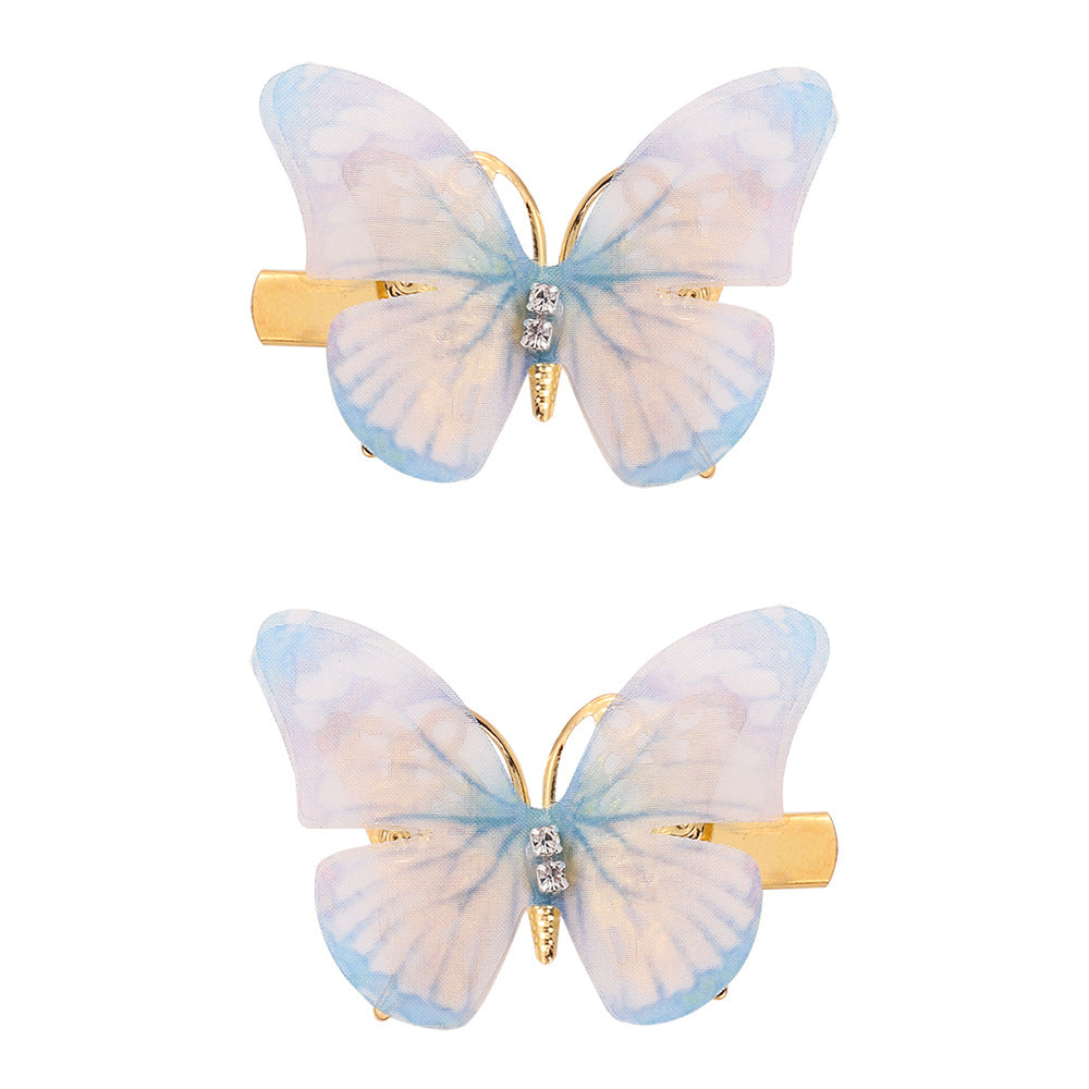 IG Style Butterfly Lace Hair Clip for Girls - Colorful Sheer Wing Design Kids Hair Accessory