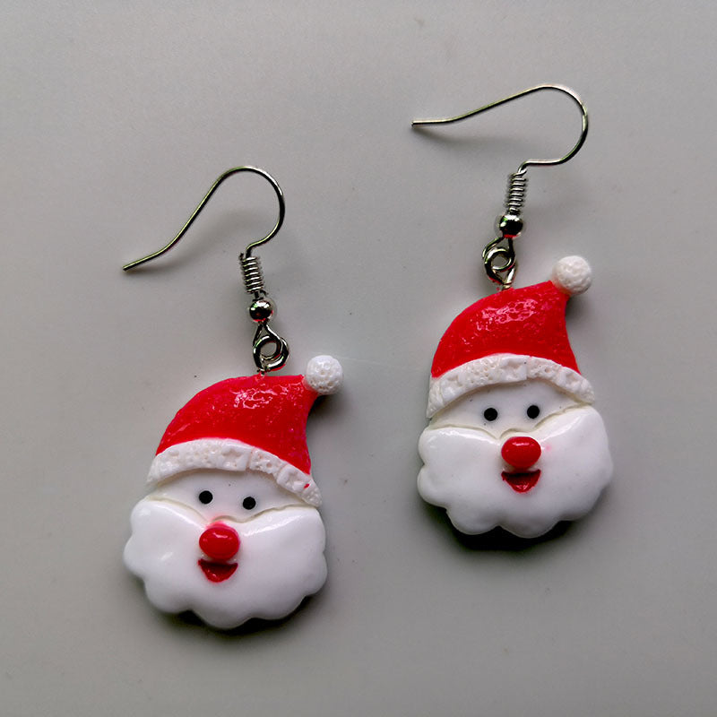 Fashion Christmas Tree Snowman Snowflake Alloy Resin Women'S Drop Earrings 1 Pair