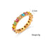 Vintage Color Block Zircon Inlay 18K Gold Plated Stainless Steel Jewelry Set