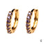 Rainbow Colorful Zircon Hoop Earrings 18k Gold Plated Copper