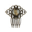 Retro Diamond Pearl Leaf Hair Comb Clip