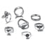 Vintage Alloy Mushroom & Heart Ring Set - 13 Pieces