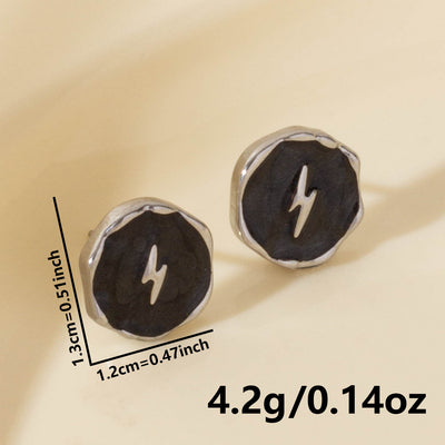 Elegant Lightning Bolt 18k Gold Plated Stainless Steel Ear Studs