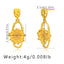 1 Pair Minimalist Flower Design 18k Gold Plated Copper Drop Earrings