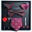 Business Stripe Polyester Men's Tie Gift Set - 8 Piece Collection for Weddings and Formal Occasions