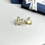 Elegant Heart & Bow Opal Pearl Rhinestone Ear Clips - 1 Pair