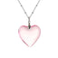 Sweet Artistic Heart-Shaped Stainless Steel Pendant Necklace with Colorful Glass Accents