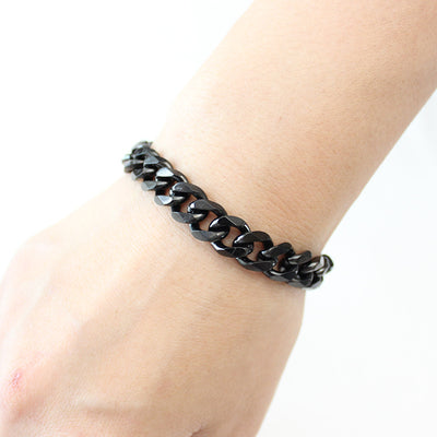 Stainless Steel Solid Color Cuban Chain Bracelet