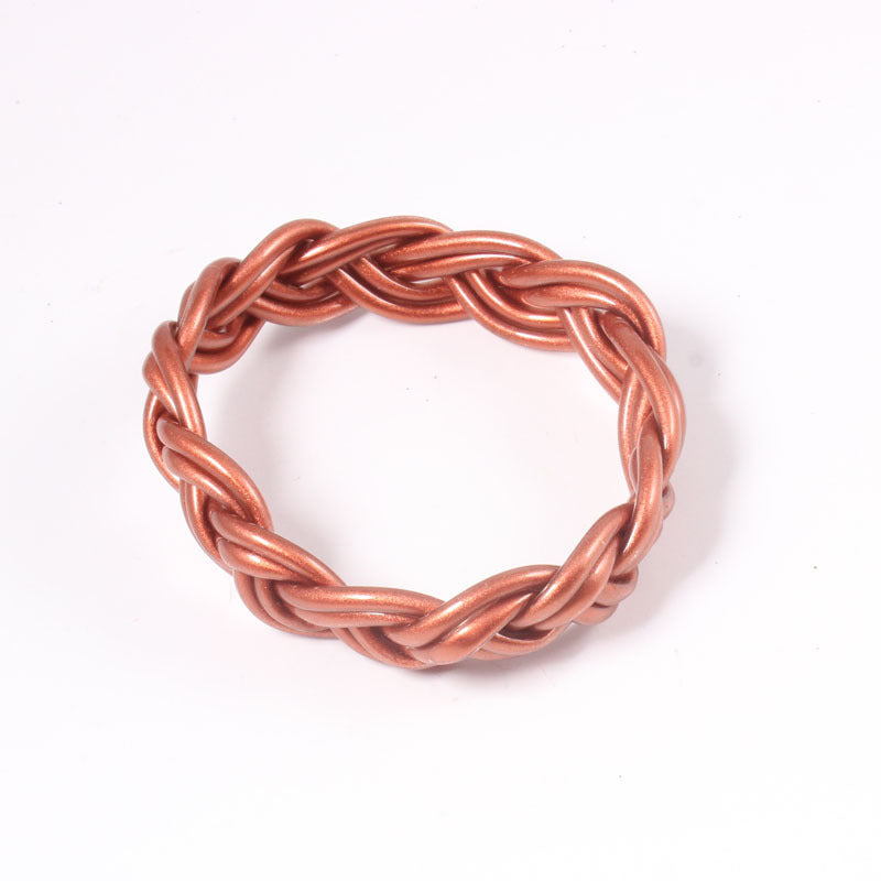 Women's Streetwear Solid Color Silicone Braided Wristband Bracelet