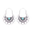 1 Pair Ethnic Style Geometric Alloy Plating Turquoise Women'S Drop Earrings