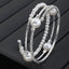 Fashion Rhinestone Pearl Multi-layer Winding Bracelet