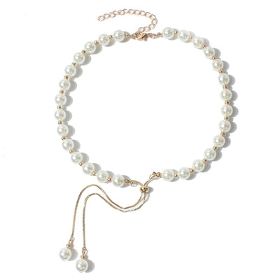 Fashion Pearl Pull-Out Beads Pendant Necklace for Women