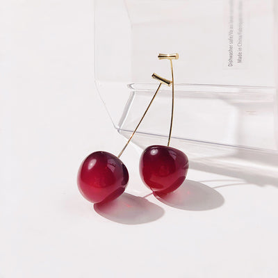 1 Pair IG Style Sweet Cherry Arylic Drop Earrings