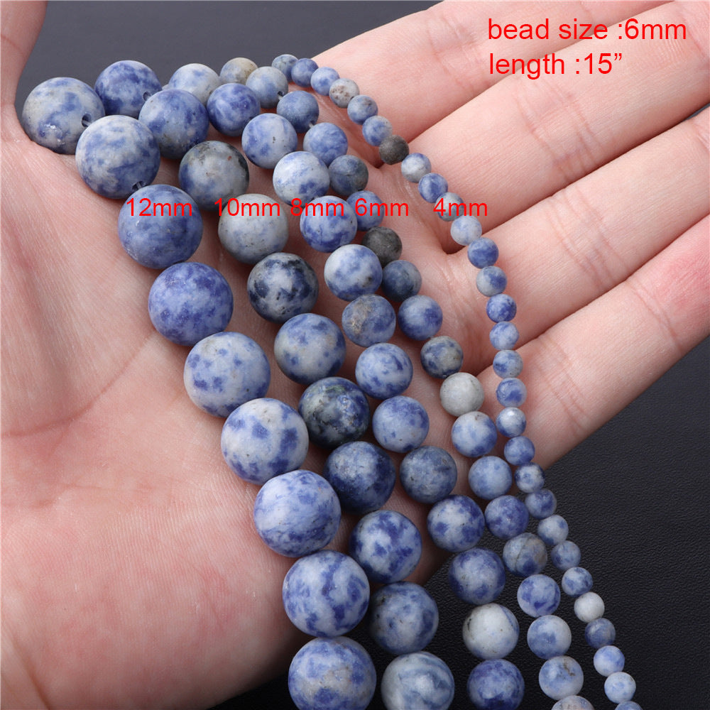 Natural Blue Dots Spacer and Abacus Beads for DIY Jewelry Making