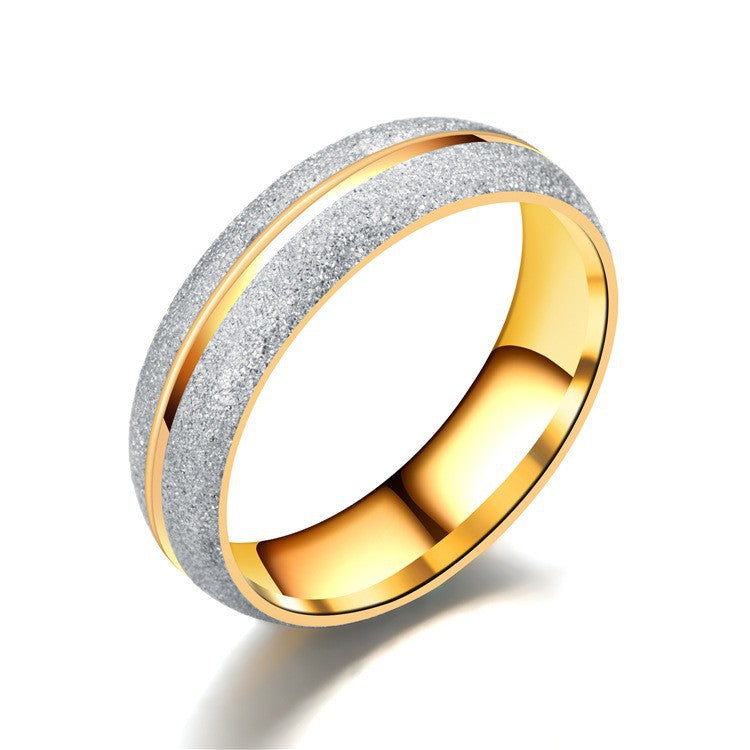 Stainless Steel U Shape Diamond Inlaid Couple Rings