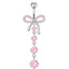 1 Piece Heart & Butterfly Zircon Inlay Stainless Steel Belly Ring Set