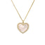 Heart Shape Shell Zircon Pendant Necklace - Minimalist Style