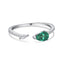 Elegant Multicolor Zircon Adjustable Sterling Silver Open Ring