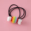 Children's Fruit Yarn Hair Tie - Trendy Crochet Elastic Ponytail Holder for Girls