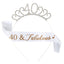 Fashion Rhinestone Number Crown Hairband and Sash Set for Birthday Party