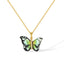 IG Style Colorful Gradient Butterfly Pendant Necklace - 304 Stainless Steel & Copper Inlay Women's Jewelry