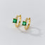 European American Gold-Plated Copper Square Zircon Inlaid Diamond Ear Clip S925 Silver Earrings