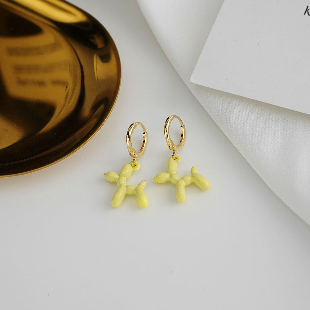 Simple Style Candy Color Balloon Dog Alloy Women's Earrings