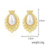 Fashion Oval Heart Shape Pearl Metal Rhinestones Earrings 1 Pair